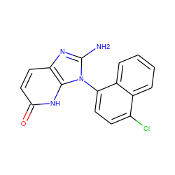 Nc1nc2ccc(=O)[nH]c2n1-c1ccc(Cl)c2ccccc12 ZINC000118269765