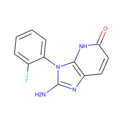 Nc1nc2ccc(=O)[nH]c2n1-c1ccccc1F ZINC000118266200