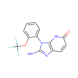 Nc1nc2ccc(=O)[nH]c2n1-c1ccccc1OC(F)(F)F ZINC000118264959