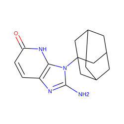 Nc1nc2ccc(=O)[nH]c2n1C12CC3CC(CC(C3)C1)C2 ZINC000118271389