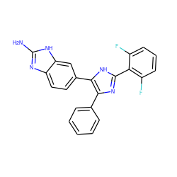 Nc1nc2ccc(-c3[nH]c(-c4c(F)cccc4F)nc3-c3ccccc3)cc2[nH]1 ZINC000029130970