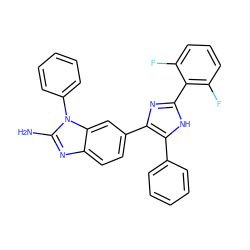 Nc1nc2ccc(-c3nc(-c4c(F)cccc4F)[nH]c3-c3ccccc3)cc2n1-c1ccccc1 ZINC000029130806