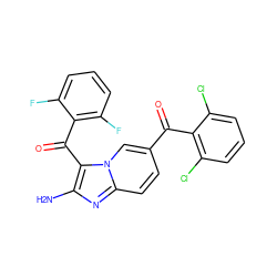 Nc1nc2ccc(C(=O)c3c(Cl)cccc3Cl)cn2c1C(=O)c1c(F)cccc1F ZINC000014945550