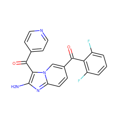 Nc1nc2ccc(C(=O)c3c(F)cccc3F)cn2c1C(=O)c1ccncc1 ZINC000014945553