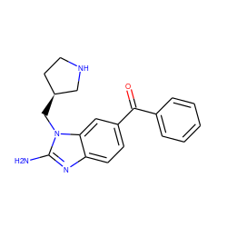 Nc1nc2ccc(C(=O)c3ccccc3)cc2n1C[C@H]1CCNC1 ZINC000084688163