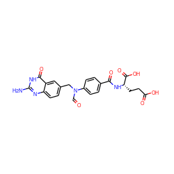 Nc1nc2ccc(CN(C=O)c3ccc(C(=O)N[C@@H](CCC(=O)O)C(=O)O)cc3)cc2c(=O)[nH]1 ZINC000002004188