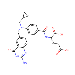 Nc1nc2ccc(CN(CC3CC3)c3ccc(C(=O)N[C@@H](CCC(=O)O)C(=O)O)cc3)cc2c(=O)[nH]1 ZINC000028252142