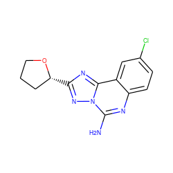 Nc1nc2ccc(Cl)cc2c2nc([C@@H]3CCCO3)nn12 ZINC000025972530