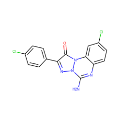 Nc1nc2ccc(Cl)cc2n2c(=O)c(-c3ccc(Cl)cc3)nn12 ZINC000028862574