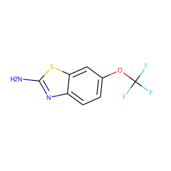 Nc1nc2ccc(OC(F)(F)F)cc2s1 ZINC000000006481