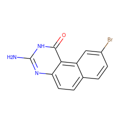 Nc1nc2ccc3ccc(Br)cc3c2c(=O)[nH]1 ZINC000000005276