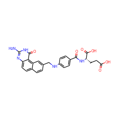 Nc1nc2ccc3ccc(CNc4ccc(C(=O)N[C@@H](CCC(=O)O)C(=O)O)cc4)cc3c2c(=O)[nH]1 ZINC000002014081