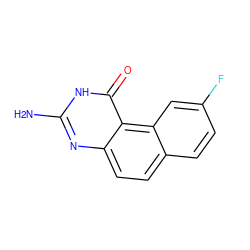 Nc1nc2ccc3ccc(F)cc3c2c(=O)[nH]1 ZINC000013832388