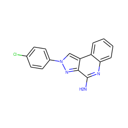 Nc1nc2ccccc2c2cn(-c3ccc(Cl)cc3)nc12 ZINC000013672190