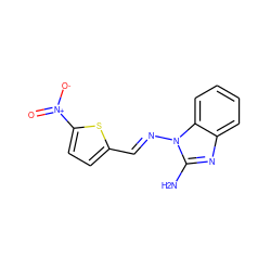 Nc1nc2ccccc2n1/N=C/c1ccc([N+](=O)[O-])s1 ZINC000000530668