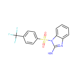 Nc1nc2ccccc2n1S(=O)(=O)c1ccc(C(F)(F)F)cc1 ZINC000066104881