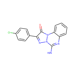 Nc1nc2ccccc2n2c(=O)c(-c3ccc(Cl)cc3)nn12 ZINC000028862565