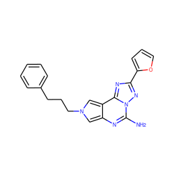 Nc1nc2cn(CCCc3ccccc3)cc2c2nc(-c3ccco3)nn12 ZINC000073220868