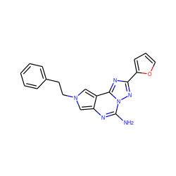 Nc1nc2cn(CCc3ccccc3)cc2c2nc(-c3ccco3)nn12 ZINC000073224236