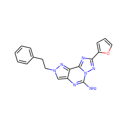 Nc1nc2cn(CCc3ccccc3)nc2c2nc(-c3ccco3)nn12 ZINC000073219363