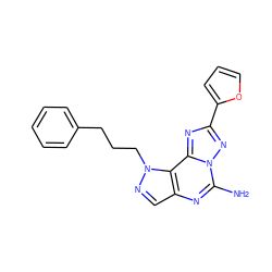 Nc1nc2cnn(CCCc3ccccc3)c2c2nc(-c3ccco3)nn12 ZINC000073221681