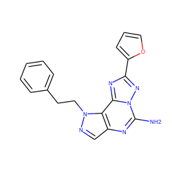 Nc1nc2cnn(CCc3ccccc3)c2c2nc(-c3ccco3)nn12 ZINC000073220955