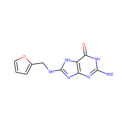 Nc1nc2nc(NCc3ccco3)[nH]c2c(=O)[nH]1 ZINC000027742240