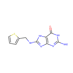 Nc1nc2nc(NCc3cccs3)[nH]c2c(=O)[nH]1 ZINC000027752507