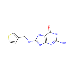 Nc1nc2nc(NCc3ccsc3)[nH]c2c(=O)[nH]1 ZINC000027752499