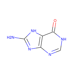 Nc1nc2nc[nH]c(=O)c2[nH]1 ZINC000004429564