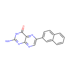 Nc1nc2ncc(-c3ccc4ccccc4c3)nc2c(=O)[nH]1 ZINC000013474430