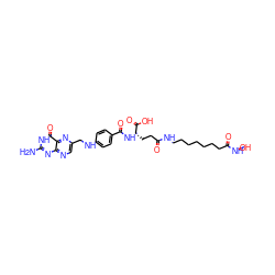 Nc1nc2ncc(CNc3ccc(C(=O)N[C@@H](CCC(=O)NCCCCCCCC(=O)NO)C(=O)O)cc3)nc2c(=O)[nH]1 ZINC000299854993