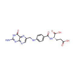 Nc1nc2ncc(CNc3ccc(C(=O)N[C@@H](CCC(=O)O)C(=O)O)cc3)nc2c(=O)[nH]1 ZINC000008577218