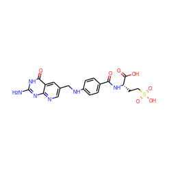 Nc1nc2ncc(CNc3ccc(C(=O)N[C@@H](CCS(=O)(=O)O)C(=O)O)cc3)cc2c(=O)[nH]1 ZINC000013454607