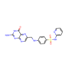 Nc1nc2ncc(CNc3ccc(S(=O)(=O)Nc4ccccn4)cc3)nc2c(=O)[nH]1 ZINC000653834518