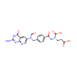 Nc1nc2ncc(N(C=O)Cc3ccc(C(=O)N[C@@H](CCC(=O)O)C(=O)O)cc3)cc2c(=O)[nH]1 ZINC000013820125