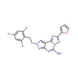 Nc1nc2nn(CCc3c(Br)cc(Br)cc3Br)cc2c2nc(-c3ccco3)nn12 ZINC000049709378