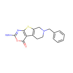 Nc1nc2sc3c(c2c(=O)o1)CCN(Cc1ccccc1)C3 ZINC000013678168