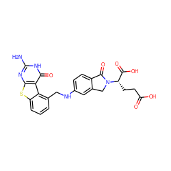 Nc1nc2sc3cccc(CNc4ccc5c(c4)CN([C@@H](CCC(=O)O)C(=O)O)C5=O)c3c2c(=O)[nH]1 ZINC000066165938