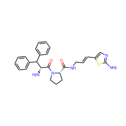 Nc1ncc(/C=C/CNC(=O)[C@@H]2CCCN2C(=O)[C@H](N)C(c2ccccc2)c2ccccc2)s1 ZINC000028566562