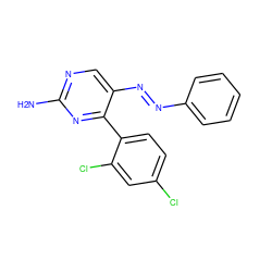 Nc1ncc(/N=N/c2ccccc2)c(-c2ccc(Cl)cc2Cl)n1 ZINC000100037036