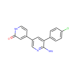 Nc1ncc(-c2cc[nH]c(=O)c2)cc1-c1ccc(Cl)cc1 ZINC000653702462