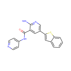 Nc1ncc(-c2cc3ccccc3s2)cc1C(=O)Nc1ccncc1 ZINC000150151334