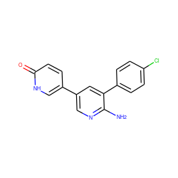 Nc1ncc(-c2ccc(=O)[nH]c2)cc1-c1ccc(Cl)cc1 ZINC000653700868