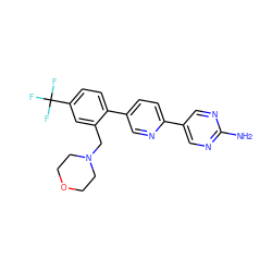 Nc1ncc(-c2ccc(-c3ccc(C(F)(F)F)cc3CN3CCOCC3)cn2)cn1 ZINC000224817515