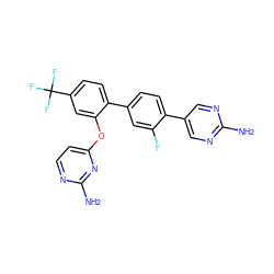 Nc1ncc(-c2ccc(-c3ccc(C(F)(F)F)cc3Oc3ccnc(N)n3)cc2F)cn1 ZINC000224724183