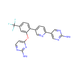 Nc1ncc(-c2ccc(-c3ccc(C(F)(F)F)cc3Oc3ccnc(N)n3)cn2)cn1 ZINC000224763489