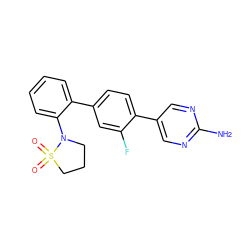 Nc1ncc(-c2ccc(-c3ccccc3N3CCCS3(=O)=O)cc2F)cn1 ZINC000224813846