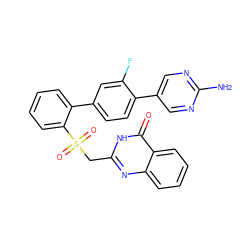 Nc1ncc(-c2ccc(-c3ccccc3S(=O)(=O)Cc3nc4ccccc4c(=O)[nH]3)cc2F)cn1 ZINC000224740142