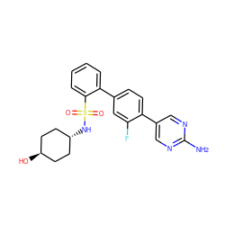 Nc1ncc(-c2ccc(-c3ccccc3S(=O)(=O)N[C@H]3CC[C@H](O)CC3)cc2F)cn1 ZINC000473238150